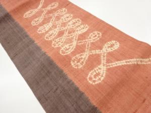 手織り紬絞り紐模様名古屋帯